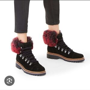 Sam Edelman Black and Red Ankle Boots